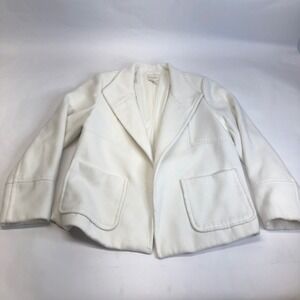 Chico's Open Front Jacket Pockets Cozy Everyday Coat Ivory White‎ Size 1